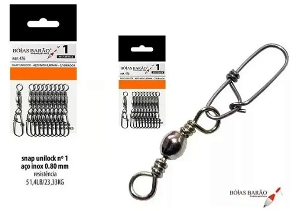 Snap Unilock Com Girador Barão Nº 1 Aço Inox 0,80mm 10