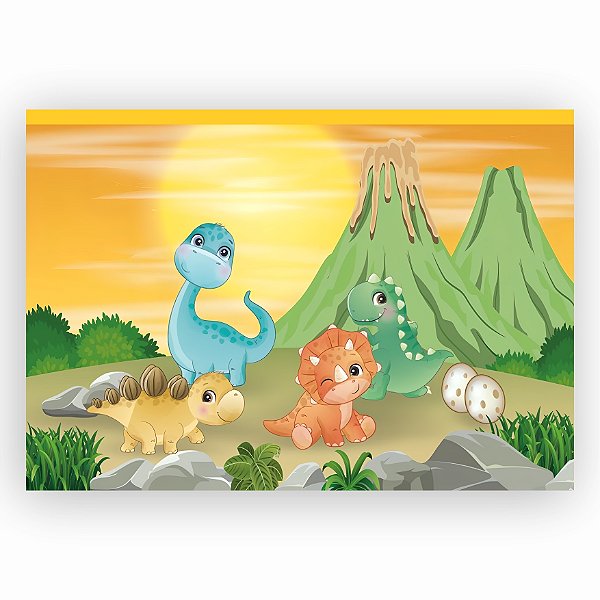 Painel retangular DINOS CUTE com passa varão