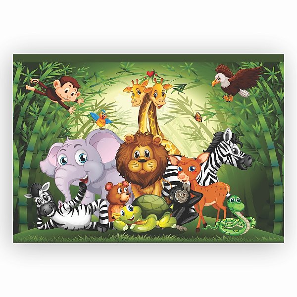 Painel retangular SAFARI ANIMAIS com passa varão