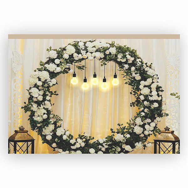 Painel retangular FLORAL LUZES com passa varão