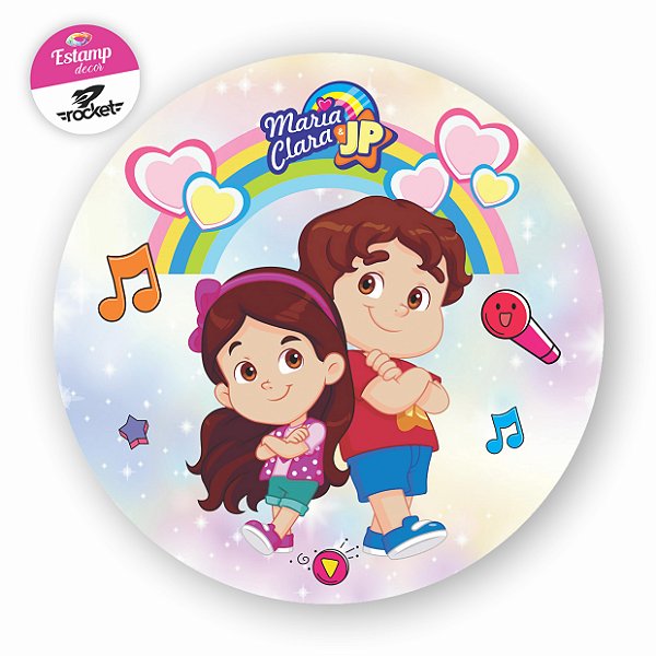 Painel Maria Clara e JP Redondo em Tecido Premium