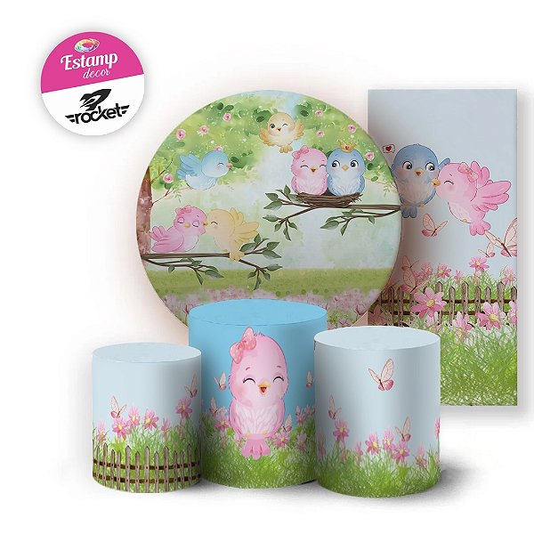 KIT PAINEL PASSARINHOS CUTE, EM HELANCA PREMIUM!!!