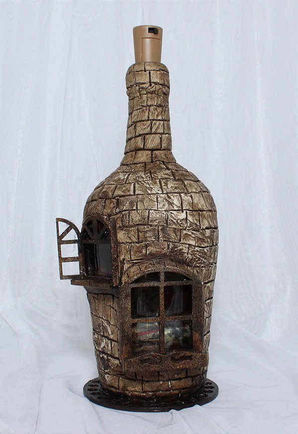 Garrafa Luminária de Vidro