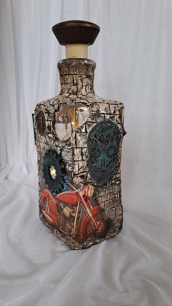 Garrafa Luminária de Vidro