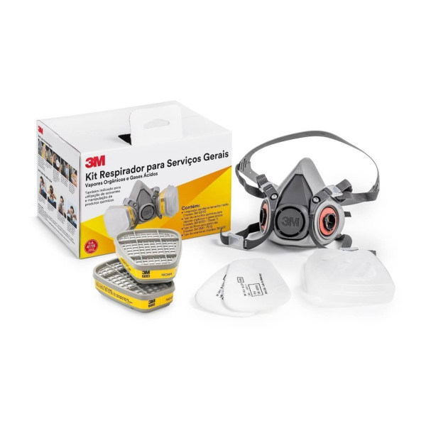 KIT RESPIRADOR 3M 6200 C/ CART 6003 OK
