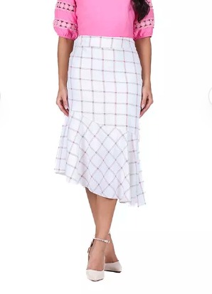 Saia Midi Barra Assimétrica Lívia - Hapuk