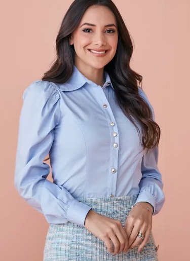 Camisa Azul Bebê Sheila 4556 - Tatá Martello