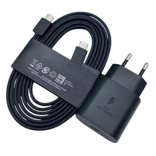 Carregador Ultra Rápido de 25W EP-TA800 Preto Compativel Samsung (Sem Marca para Projetos)