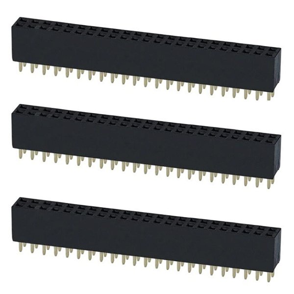 Barra de Conector Fêmea MCI 46 Pinos Dupla Linha 2.54mm PPPC232LFBN-RC