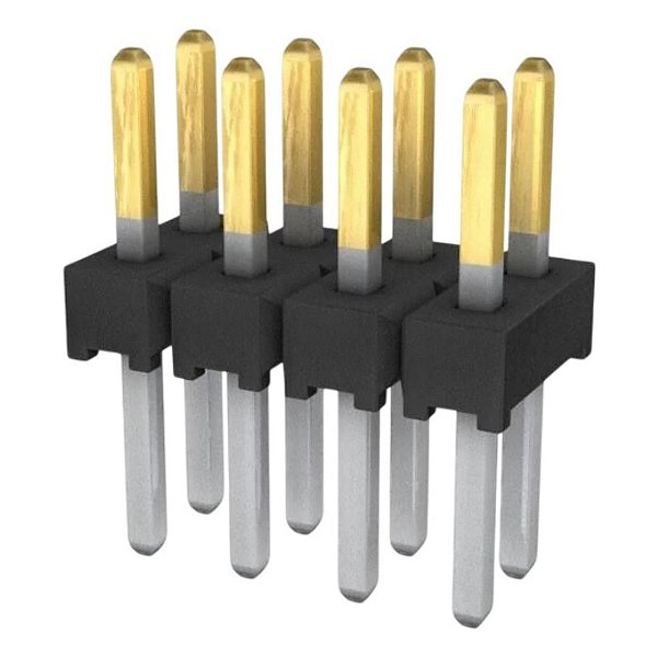 Conector de Pinos Samtec 2x4 8 Vias 2mm Passo 180° TMM-104-01-L-D PTH