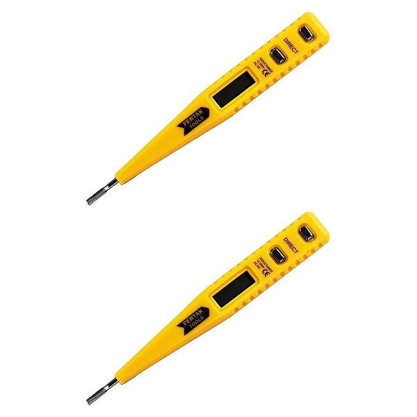 Chave Teste Elétrica Digital 12V a 250V - Medidor Tensão e Corrente