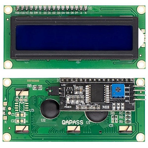 Display LCD 16x2 com Luz de Fundo Azul e I2C Integrado