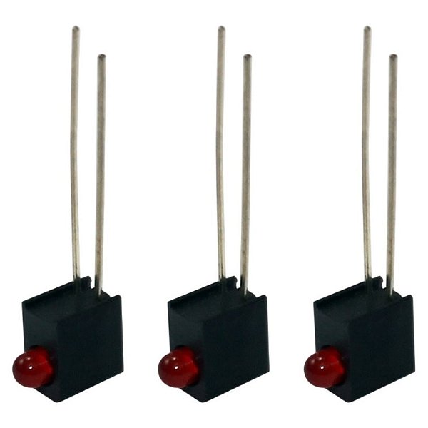 XVB1LMR147D Diodo LED Vermelho 3mm com Suporte 90°