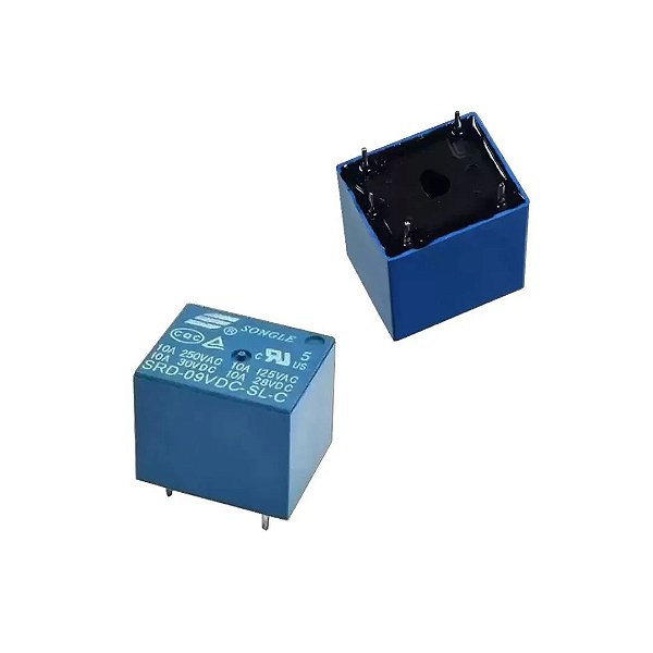 Relé Eletromecânico 9V Songle 10A 5 Pinos Azul