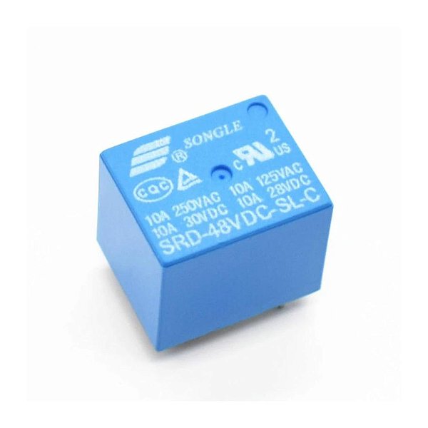 Relé Eletromecânico Songle 48V 10A 5 Terminais SRD-48VDC-SL-C