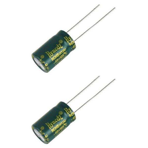 Hyncdz Capacitor Eletrolítico Radial 100uF 100V 105°C Low ESR 10x20mm