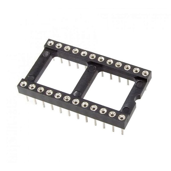 Soquete CI DIP/PTH 24P CPT-24 Torneado Formato Largo