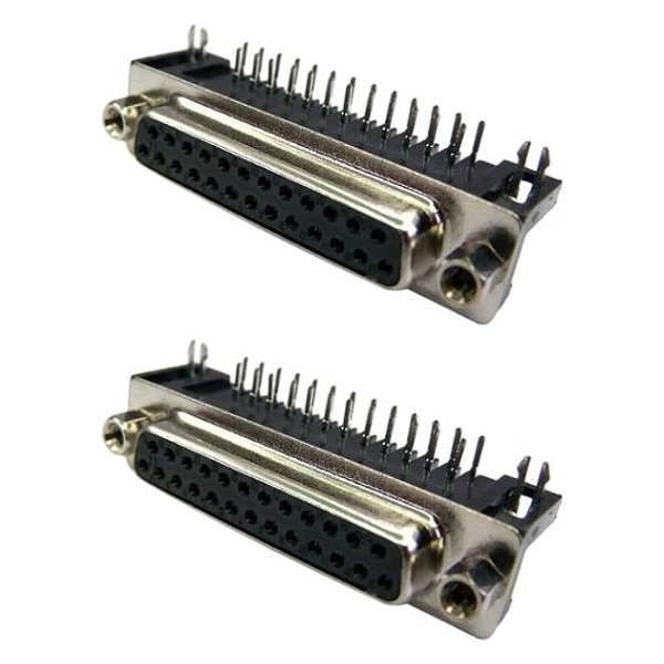 Conector DB-25 Fêmea 90° para Montagem em PCB