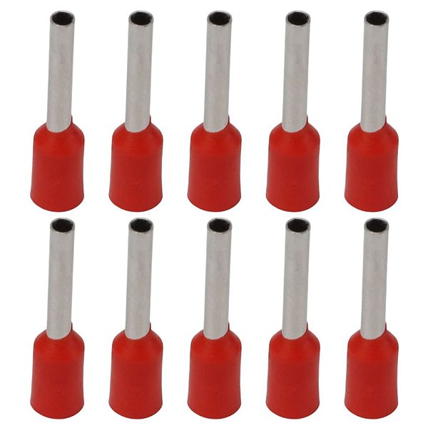 Conector Tubular Pré-Isolado para Cabo 10mm² – Ilhós Vermelho E1012