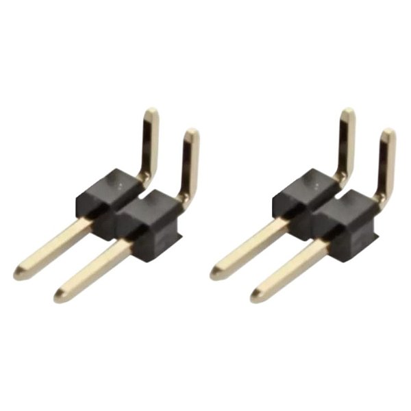 Barra de Pinos Macho 1x2 2 Vias - Passo 2,00 mm 90° - Acabamento Gold