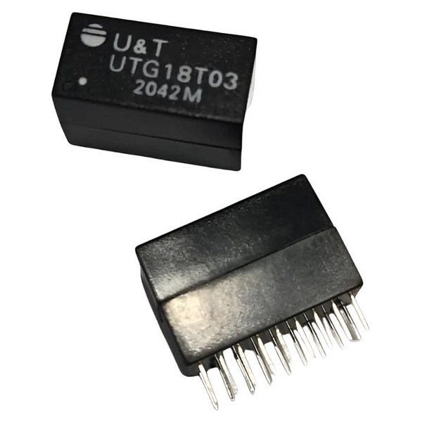 UTG18T03 Transformador Magnético Single Port para Montagem em PCB U&T