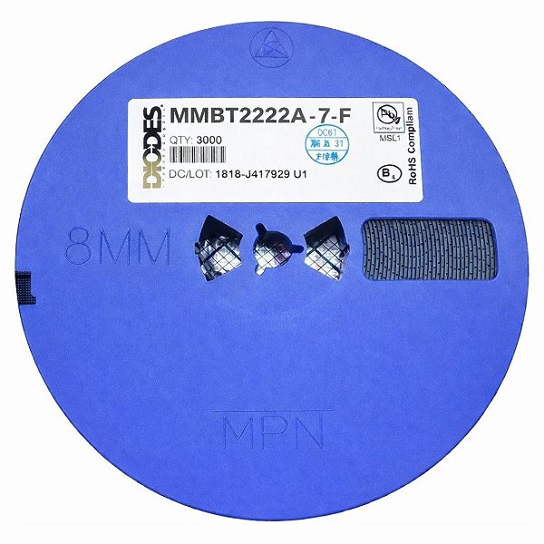 MMBT2222A-7-F Transistor NPN 40V SMD SOT-23 – Rolo 3.000 Unidades
