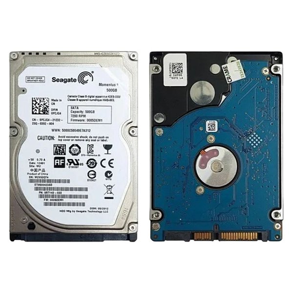 Disco Rígido 500GB Seagate 2.5” SATA para Laptop - Semi-novo Testado