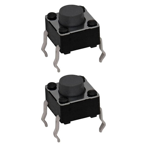 Chave Táctil Momentânea 6x6x4.3mm 4 Terminais – Through Hole