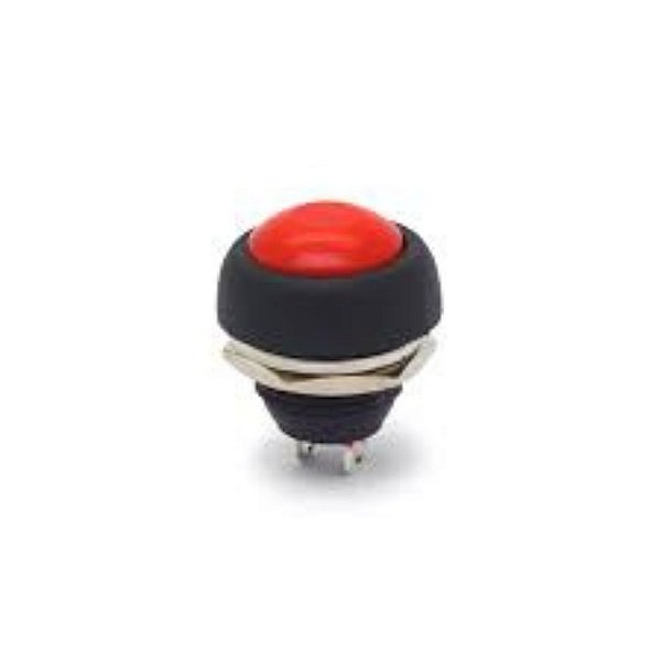 Botão de Pressão PBS-33B Vermelho à Prova d’Água 12mm Painel
