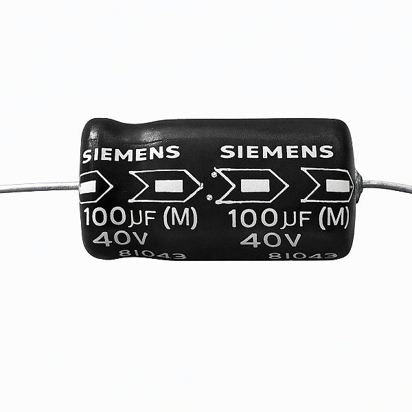 Capacitor Alumínio Eletrolítico 100µF 40V Axial Preto