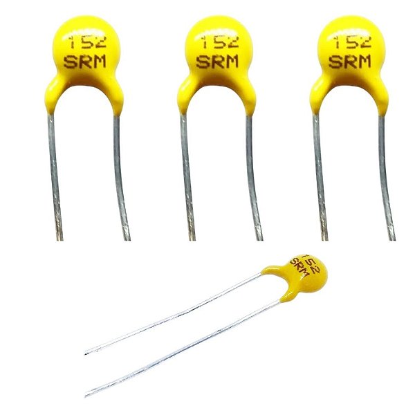 Capacitor Disco Cerâmico 1500pF 1KV 20% AVX (5SR152MACCI) Código 152