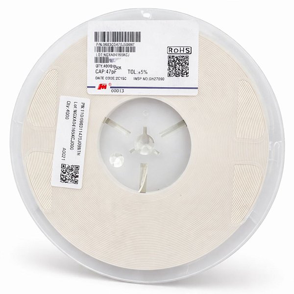 0603CG470J500NT – Capacitor Cerâmico SMD 47pF 50V C0G 0603 5% Rolo 4K