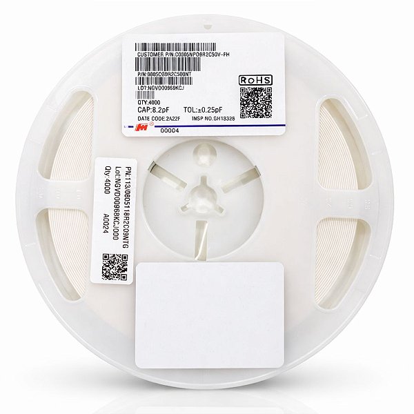 0805CG8R2C500NT Capacitor SMD 8.2pF 50V 0805 – Carretel 4000 Unidades