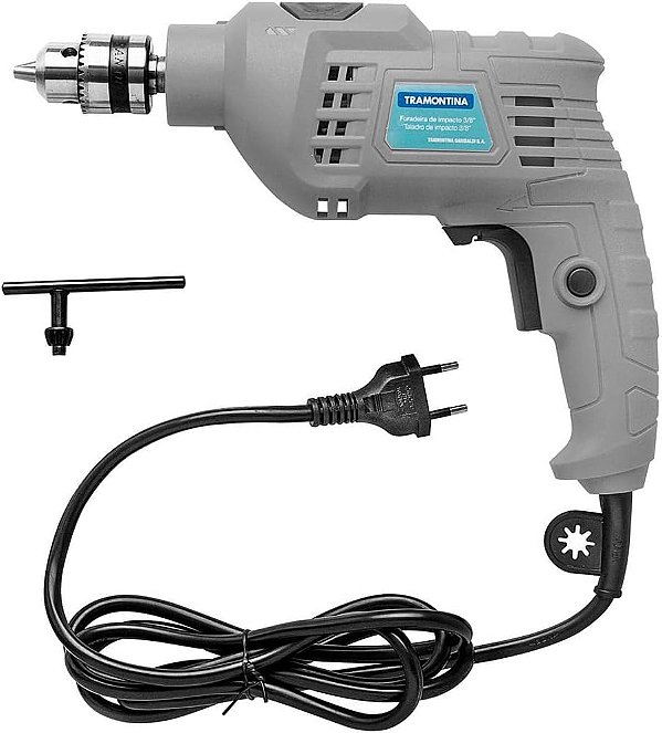Furadeira de Impacto 3/8, Tensão 127V, Potencia 500W, CinzaTRAMONTINA