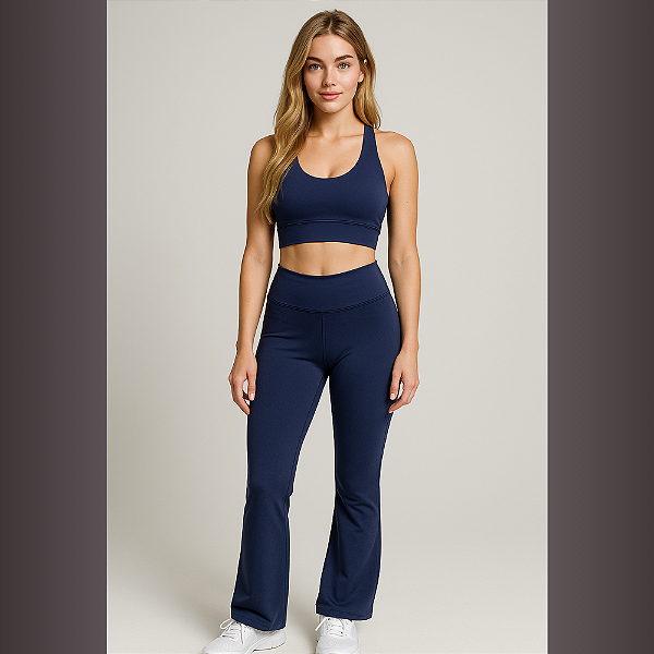 Conjunto Top + Calça Flare - Tecido Emanna