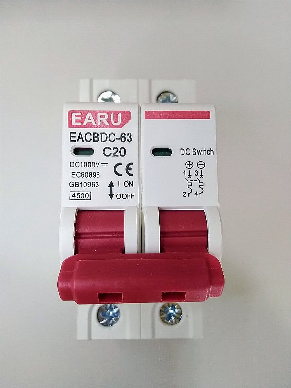 Disjuntor Bipolar Corrente Contínua 1000 volts EARU
