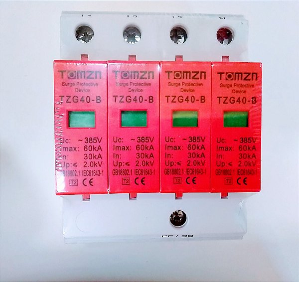 DPS - Dispositivo de Proteção contra Surtos 385v 4 polos Tomzn
