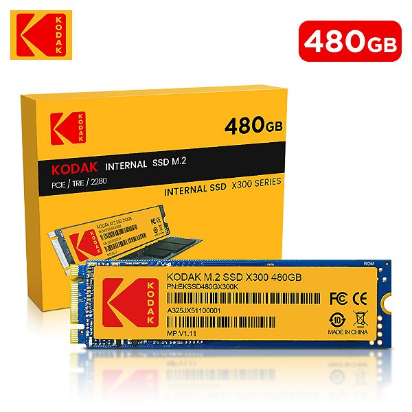 SSD SATA M.2 para computador e laptop Kodak X300 480GB