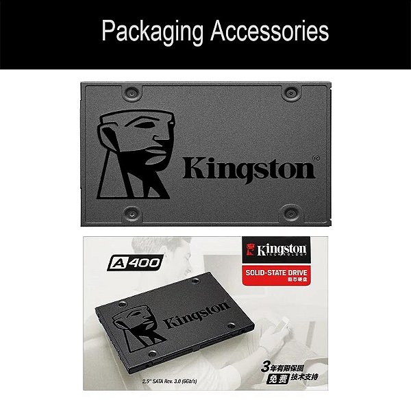 SSD interno  estado sólido 2,5 polegadas, sata III  para laptop, desktop, pc Kingston A400