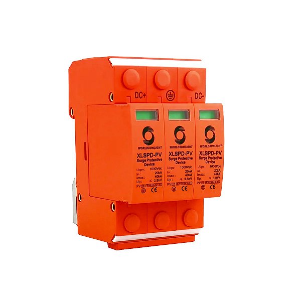 DPS-Dispositivo de Proteção contra Surtos 1000v 3 polos 20-40kA Sun Light