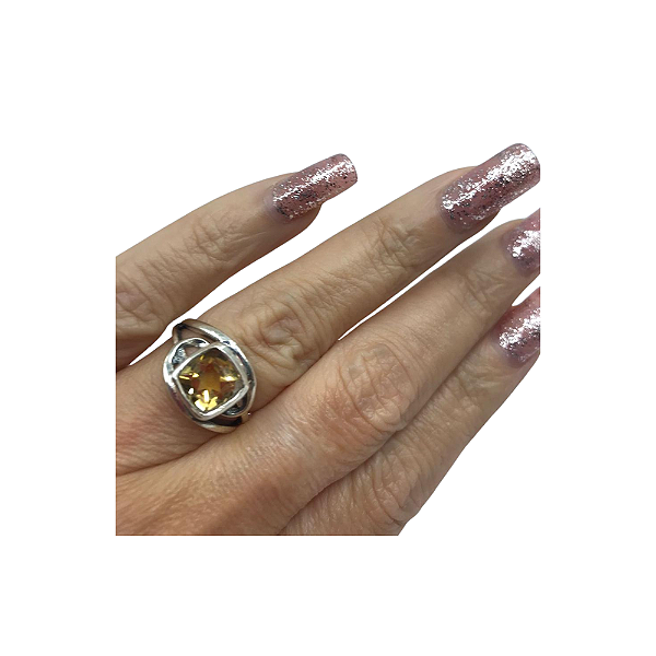 Anel Quadrado Citrino