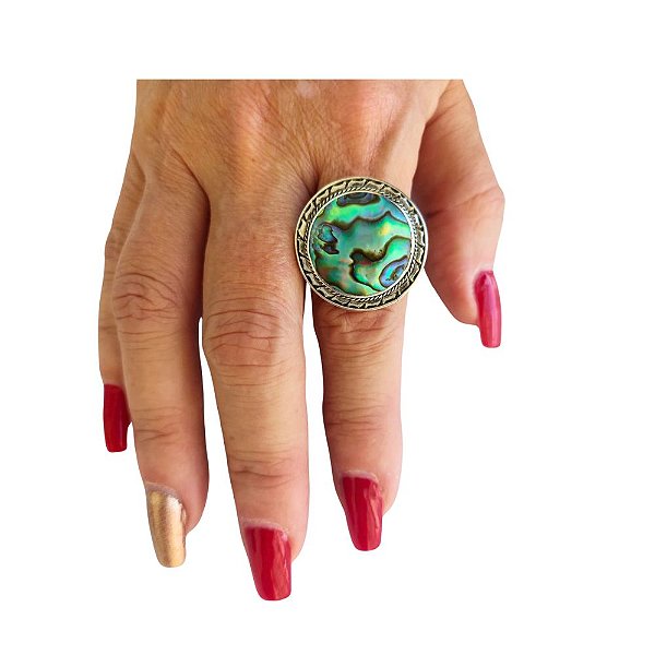 Anel Ajustável Abalone Redondo