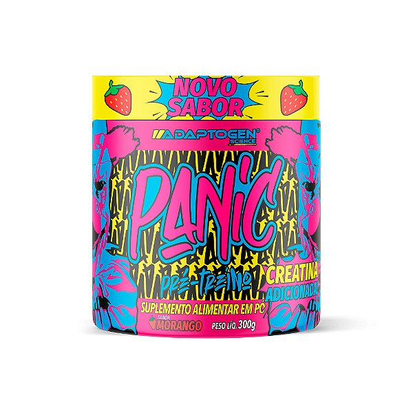 PRE TREINO PANIC ADAPTOGEN - 300G SABOR MORANGO