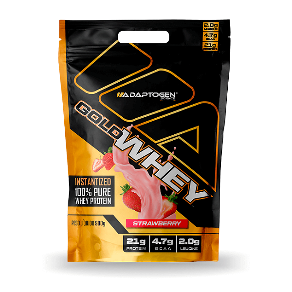 GOLD WHEY ADAPTOGEN REFIL 900G SABOR MORANGO