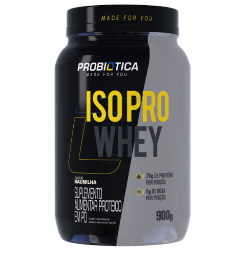 ISO PRO WHEY PROBIOTICA POTE 900G SABOR BAUNILHA