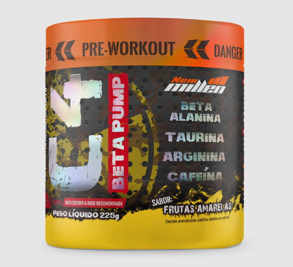 C4 BETA PUMP NEW MILLEN 225G SABOR FRUTAS AMARELAS