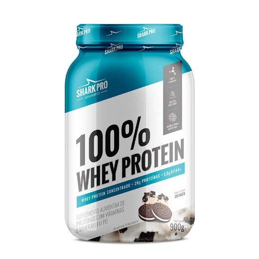 100% WHEY PROTEIN SHARK PRO 900G SABOR COOKIES