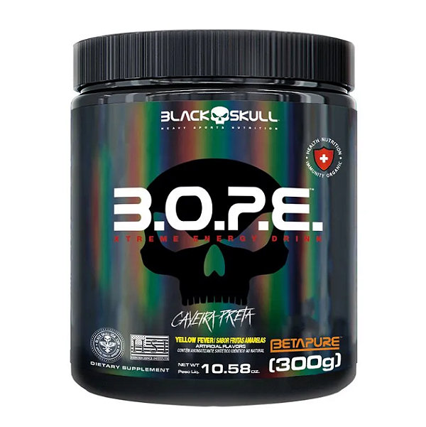 PRE TREINO BOPE BLACK SKULL 300G SABOR FRUTAS AMARELAS