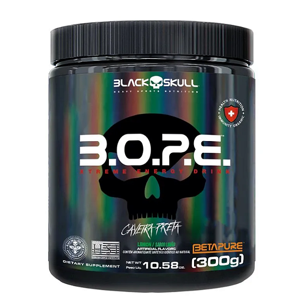 PRE TREINO BOPE BLACK SKULL 300G SABOR LIMAO