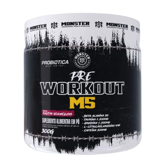 PRE WORKOUT M5 300G PROBIOTICA FRUTAS VERMELHAS
